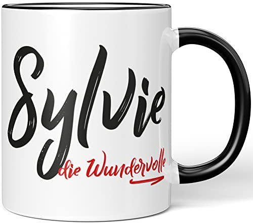 JUNIWORDS Tasse, Sylvie, die Wundervolle, Schwarz (5301301)