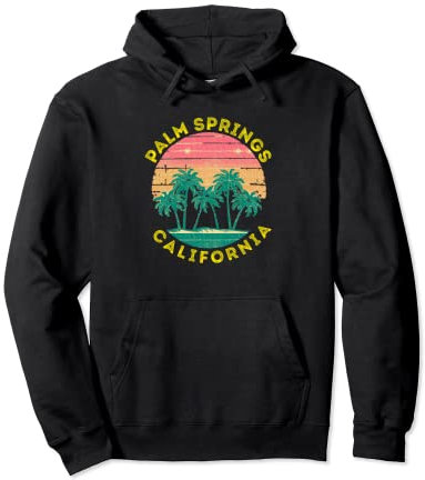 Retro Palm Springs Urlaub Souvenir Palme Pullover Hoodie