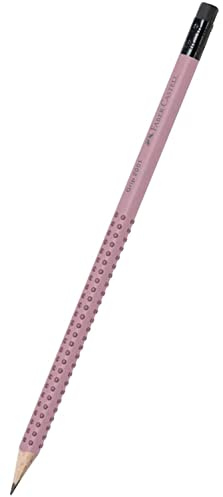 Faber-Castell 2001 Graphit-Bleistiftgriff mit Radiergummi in Box, 12 Stück, Farbe Rose