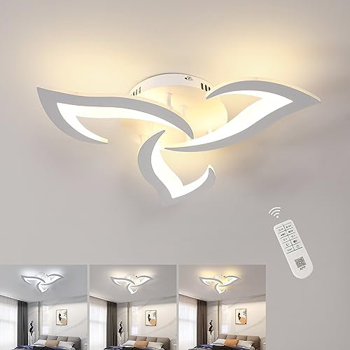 Riserva LED-Deckenleuchte, dimmbar, 35 W, 4000 lm, moderne Deckenlampe mit Fernbedienung/AP, 3000 K-6500 K Φ58 cm, kreatives Blütenblatt-Design, Deckenleuchte aus Acryl für Wohnzimmer, Schlafzimmer