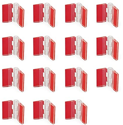 Mini Acrylique Charnières, JANDH 15 Pièces Charnière Auto-adhésive Forte de 3M, Transparent Charnière, Convient pour les Panneaux en Plastique, les Panneaux Acryliques, les Cartons