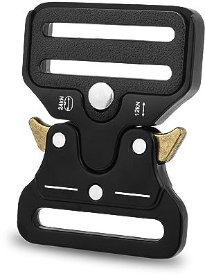 Metallschnalle, 3.8 cm, taktische Schnalle, Duty-Cobra-Schnalle, seitliche Schnellverschluss-Schnalle, Clip für Hundehalsband, Geschirr, Gepäckgurt, Jagd, Sicherheitstasche, Schnalle, Ersatz, Schwarz