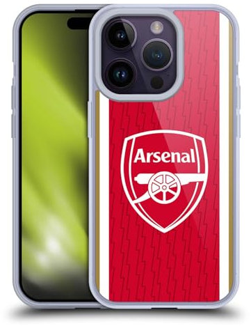 Head Case Designs Officially Licensed Arsenal FC Home 2023/24 Crest Kit Soft Gel Case Compatible With Apple iPhone 14 Pro