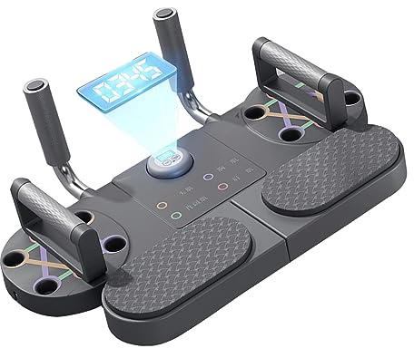 Tnfeeon Plank Board Core Trainer, Einstellbarer Timer Plank Push Up Trainer für Fitness