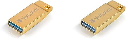 Verbatim Metal Executive USB 3.0-Stick 16 GB, USB-Stick - Wasser- und staubdicht - bis zu 80 MB/s Lesen - bis zu 25 MB/s Schreiben - Gold (Packung mit 2)