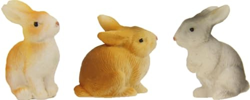 FADEDA 3X Hasenset/Höhe:3 cm/handbemalt/detailgetreue Krippen Figuren - Weihnachten Tisch Dekoration Krippe Zubehör