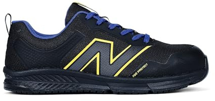 New Balance Evolve Aluminum Alloy Toe Men’s Industrial Work Shoes, Black/Blue/Yellow, Size 10.5, Medium, Comfortable & Light Work Shoes for Men, Electric Hazard, Slip Resistant