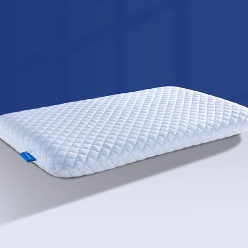 Hapiclody Dünne, Flache Kissen zum Schlafen, mit kühlendem Gel angereichertes Memory Foam-Kissen, 2,75 Zoll hoch, ultradünnes Kissen, schmales Bettkissen für Bauch-/Rückenschläfer, 60 x 40 x 7 cm