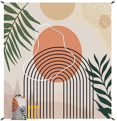 Jopee Wasserdicht Picknickdecke, 280 x 300cm Ultraleicht Stranddecke, Kompakt Sandabweisende XXL Campingmatte mit 4 Befestigung Ecken, Outdoor Strandmatte für Strand, Reisen, BBQ, Picknick, Wandern