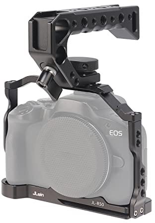 FOTGA Camera Cage and Top Handle Kit for Canon EOS R50 Camera, Aluminium Alloy Video Vlogging Camera Cage Rig, with NATO Rail and Quick Release Plate for Arca Swiss Standard