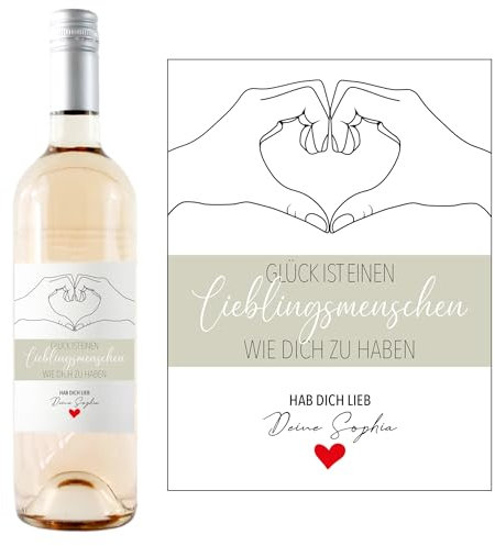 1M® Personalisiertes Weinflaschen-Etikett - Geschenke für Frauen & Männer - ideale Überraschung für deine Liebsten - Geburtstagsgeschenk, Abschiedsgeschenk, kleine Geschenke - #7