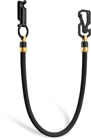 KeyUnity KD02YB Titanium Carabiner Belt Clip Wallet Chain Braided Rope, Hip Hop Pants Chain Jeans Keychain Accessoire für Männer