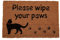 Doormats Coir Door Mat Heavy Duty Coir Door Mat Welcome Front Door Home Garden Mats 40x60cm (Please Wipe Your Paws)