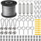 GZFTMKOBNS 30M Garden Wire,2MM Garden Wire for Climbing Plants,Fence Wire,Wire Rope Kit,M5 Turnbuckle Wire Tensioner for Wire Trellis Kit,Catenary Wire Kit,Plant Wire