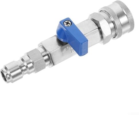 Robinet à boisseau sphérique pour nettoyeur haute pression 4500 PSI en acier inoxydable 3/8 raccord rapide pour nettoyeur haute pression