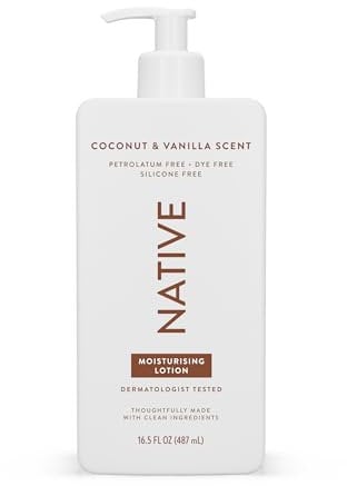 Native Bodylotion für Frauen & Männer - ohne Silikone und Farbstoffe - Hand- und Körpercreme mit Kokosnuss- & Vanille-Duft für trockene Haut - natürlich, mit Sheabutter & Glycerin - 1 x 487 ml