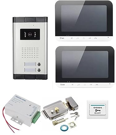 Visuell dörrklocka Video Intercom 7-tums LCD-skärm Wifi Trådlös Video Dörrtelefon Dörrtelefon Intercom Kit For 2/3 Enheter Lägenhet För hemsäkerhet(Size:V70MG-620-1V2-lock)