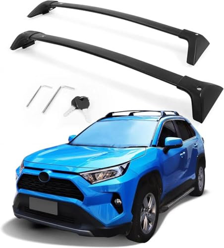 QDFGNKBAI Auto Dachträger für RAV4 2019 2020 2021 2022 2023 2024, Dachgepäckträger Integrierte Dachreling Verstellbare Abschließbare Autoteile