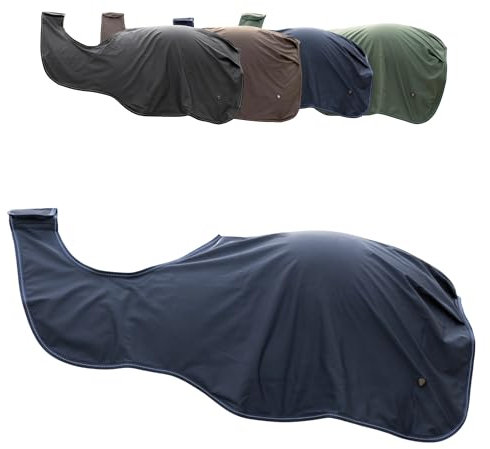 Covalliero - Ausreitdecke | Pferdedecke zum Schutz der Nierenpartie | Outdoordecke für Pferde | Übergangsdecke Pferd & Pony | wärmend & atmungsaktiv | Pferde Zubehör in Dark Navy | 155cm