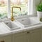 Astini Hampton 150 1.5 Bowl White Ceramic Undermount Kitchen Sink & Gold Waste