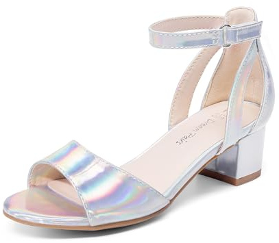 DREAM PAIRS Girls Chunky Sandals | Minimalist Single Strap, Round Toe Comfort, Cushioned Insole All-Day, Grippy Safe Steps