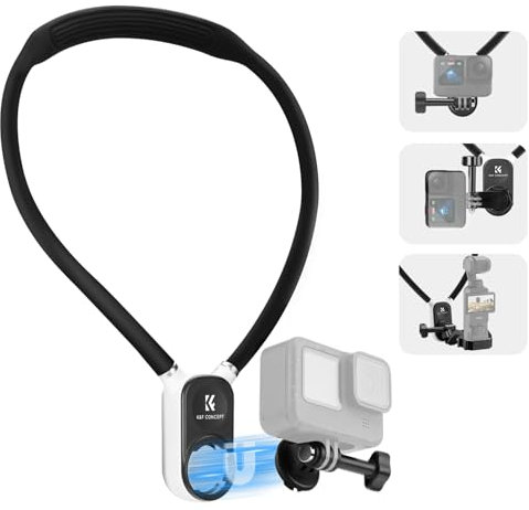 K&F Concept Magnetic Neck Mount for GoPro Hero 13/12/11/10/9 Black, DJI Osmo Action 3/4/ 5 Pro, Neck POV Vlog Selfie Hand Free Neck Holder Chest Stand Video Recording for DJI Osmo Pocket 3
