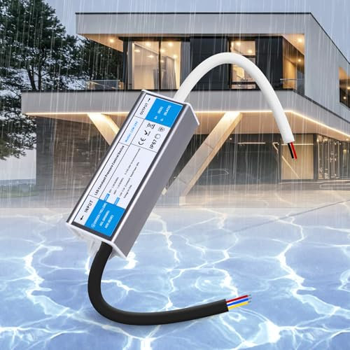 SUCIKORIO 24V 12W Alimentation LED Driver Extérieur Etanche IP67, 220V 24V AC 12W 0,5A LED Transformateur Ultra Fin LEDs Transfo Alimentation à Découpage Convertisseur De Tension AC à DC Pour LEDs
