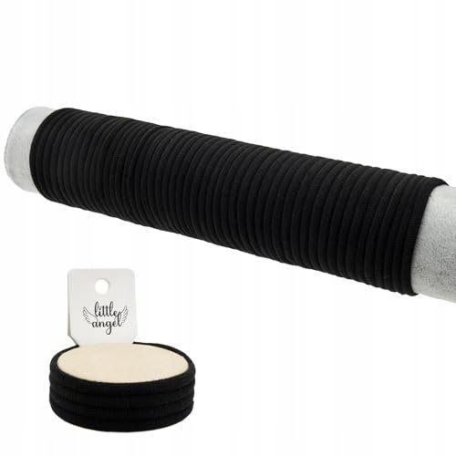 Little Angel Set 50 Stück Haargummi Damen - Haargummis Mädchen - Hochwertiger Haarschmuck für Stilvolle Frisuren - Elastische, Weiche gummis für Alltag und Besondere Anlässe (Schwarz)