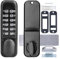 Cerradura Codigo Exterior, Cerradura Mecánica con Código Sin llave con Código Numérico Cerradura con Código de Seguridad Cerradura de Puerta Exterior, para Puerta de Entrada (Negro)
