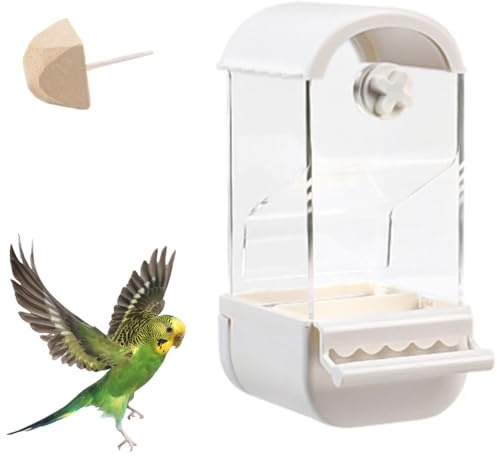 appagallo, alimentatore automatico anti-scattering, mangiatoia per uccelli per gabbia, mangiatoia per uccelli, ciotola, parrocchetti, accessori per fringuelli, piccioni, 1 pietra molare