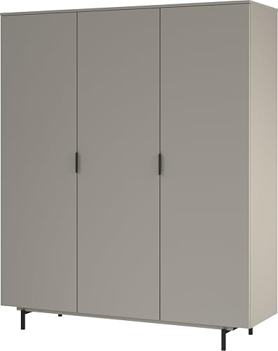 Germania Kleiderschrank 7035-186 GW-Tomino, in Steingrau, gedämpfte Türen, mit Kleiderstange, 158 x 190 x 54 cm (BxHxT)