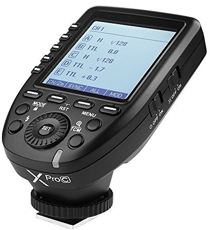 Godox Xpro-C TTL Flash Trigger Déclencheur de Flash sans Fil, 2.4G 1 / 8000s HSS TTL Convert-Manuel Fonction TCM Transmetteur de Flash sur Grand écran LCD pour Appareil Photo Canon