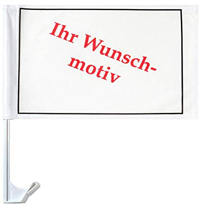 Autofahne Wunschmotiv personalisiert Autoflagge Logo Motiv Hochzeit Foto Streik Protest