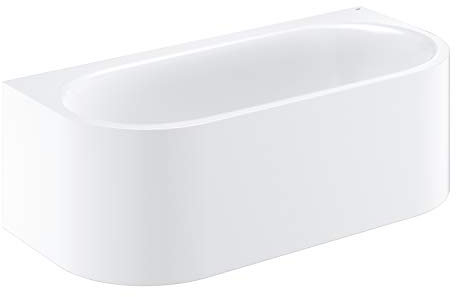 Grohe Badewanne aus Stahl mit glasiertem Titan, ohne Überlauf, Serie Essence, 180 x 80 x 57,5 cm, Alpinweiß (Referenz: 39622000)