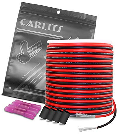 CARLITS 30 m 2x0.3mm² Cavo di Prolunga Rame Stagnato 22 Gauge 2 Colore per Strisce LED Monocolore 3528 5050 2835 100 Piedi 12V 24V DC