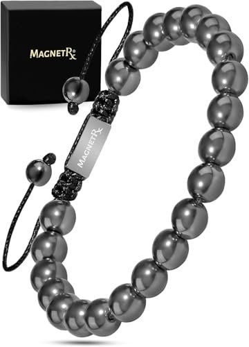 MagnetRX® Hämatit Magnetarmband - Magnetische Hämatit Armbänder mit Perlen (Classic 8mm Bead)
