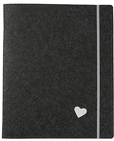 luxdag Porte-documents en feutre avec élastique A4 (couleur et motif au choix) – Porte-documents pour bloc-notes, documents, cartes de visite, porte-stylo – Organiseur pour affaires, université et