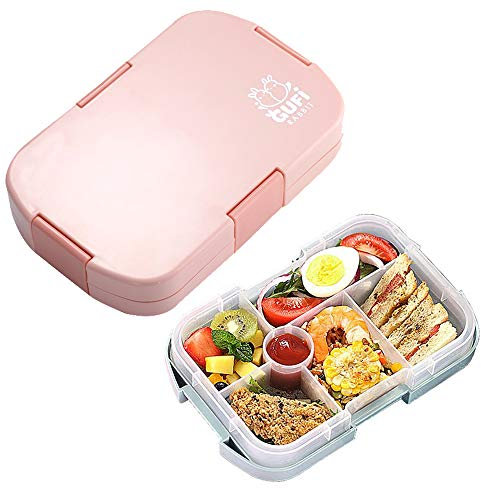 hombrima Kids Lunch Box, Bento Boxes Food Storage Container With 6 Compartments for Children Adult Work School, Suitable For Microwave(Pink)