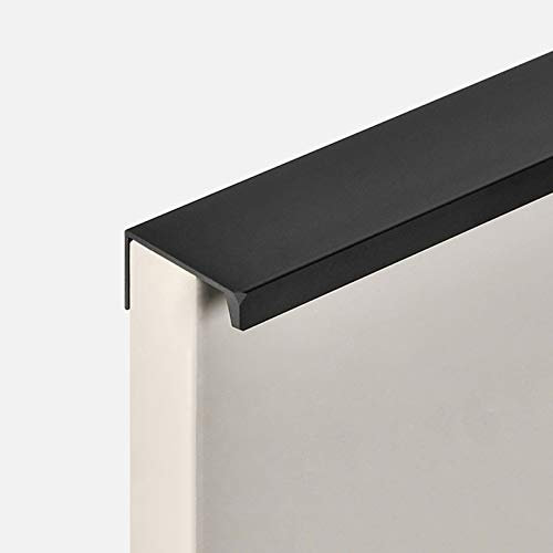 Metall Griff Möbelgriffe Unsichtbarer Küchengriffe,Profilgriff zum Schrauben,Versteckte Rand Schubladengriffe Vertiefter Türgriff, Aluminium Gebogener Verdeckter Schrankgriffe(blacklength 1200mm)
