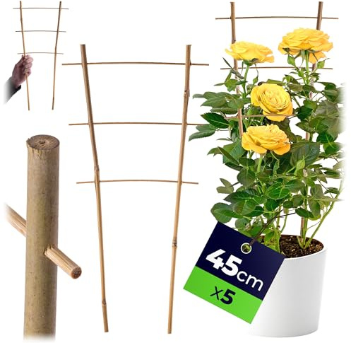 KADAX Rankgitter aus Bambus, 45 x 23 cm, 5er Set, Rankhilfe für Pflanzen, Pflanzengitter, Kletterhilfe & Pflanzstütze für Zimmerpflanzen & Kletterpflanzen