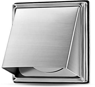 WeCooper Cowled External Air Vent Covers 100mm,4 inch 304 Stainless Steel Grille with Backdraft Shutter,Walls Extractor Fan Vent Weatherproof