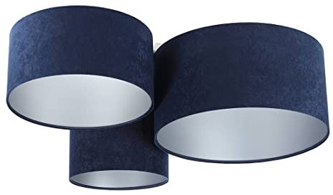 BPS Koncept Deckenleuchte Trio marineblau, silber 3 x E27 L:91cm H:30cm dimmbar