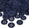 AERZETIX - C56505 - Satz von 100 Knöpfe zum nähen runden Ø11.5x2 mm mit 4 löchern - farbe indigoblau dunkel 18L L18 - aus kunststoff - öffnung 2 mm - kurzwaren nähen kleidung mode stricken decoration