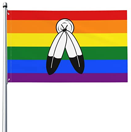 Two-Spirit Twospirit Gay Pride Flagge Willkommensfeier Outdoor Outdoor Dekorationen Picks Home House Garden Yard Decor 91 x 152 cm große Flagge