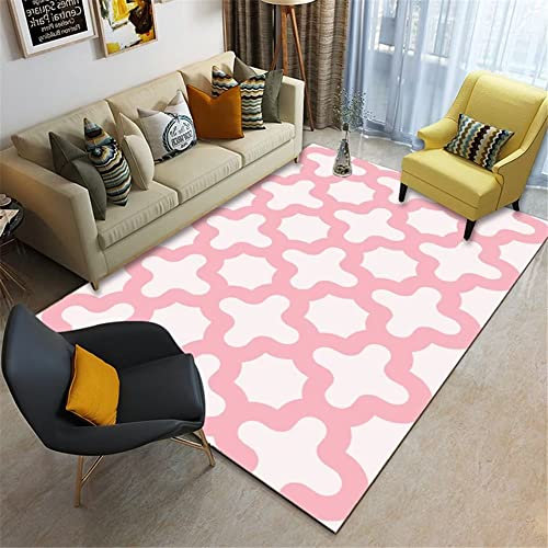 DJHWWD Tapis D Exterieur Rose Petit Tapis 160X230CM Tapis Exterieur Balcon Tapis Salon Tapis De Salon Géométrique Classique Rose Lavable Deco Table Basse Tapis XXL Deco Chambre Fille ado Moderne