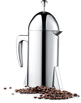 Francois et Mimi Custom-Style Double Wall French Coffee Press, 34-Ounce, Stainless Steel (Modern)