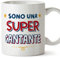 Mugffins Tazza in ceramica per CANTANTE donna 11 oz / 350 ml - In italiano - Sono Super - Idea regalo per compleanno, anniversario, natale, laurea
