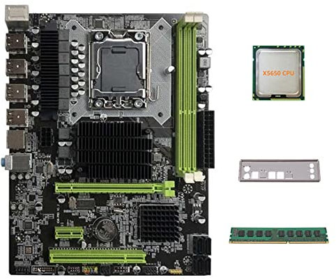 Lodokdre Placa base X58 LGA1366 compatible con CPU XEON X5650 X5670 Series con CPU X5650 + DDR3 4 GB 1066 MHz RAM