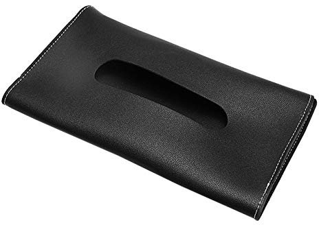 Lrtzizy Car Tissue Box Towel Sets Car Sun Visor PU Leather Tissue Box Holder Car Tissue Holder for Cars Black