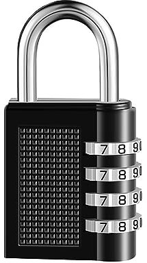 cadenas code 4 chiffres Cadenas casier Convient pour les casiers de gymnastique, les casiers de sport, les clôtures, les boîtes à outils, les portes, les boîtes, les casiers (noir)